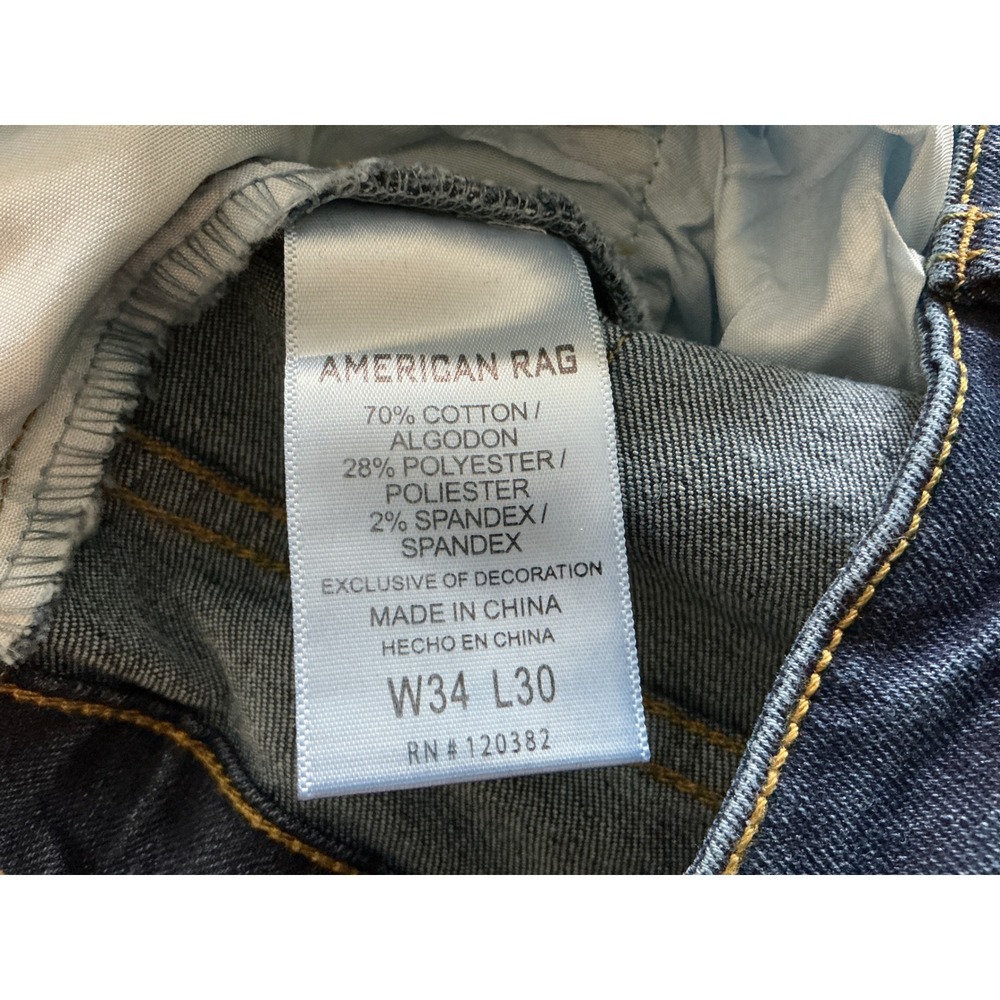 American Rag Slim Fit Comfort Stretch Jeans Dark Wash 34/30 New With Tags - Picture 4 of 5